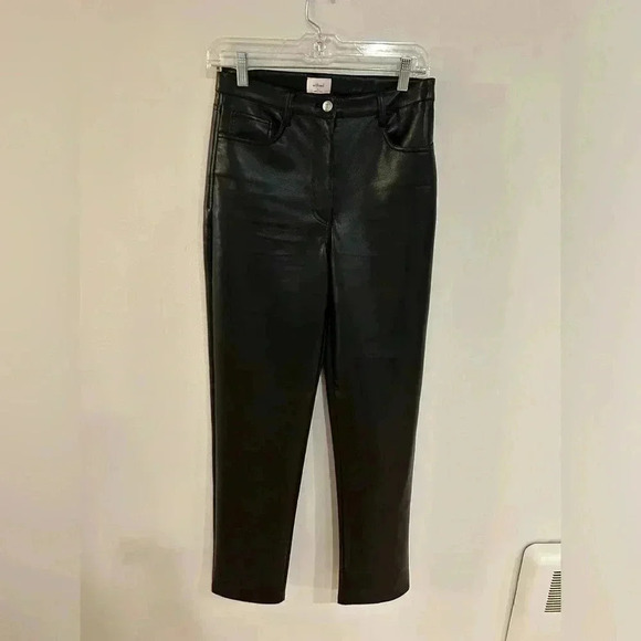 ARITZIA WILFRED VEGAN LEATHER STRAIGHT CROPPED HIGHRISE MELINA PANTS SZ 6 - Picture 5 of 12